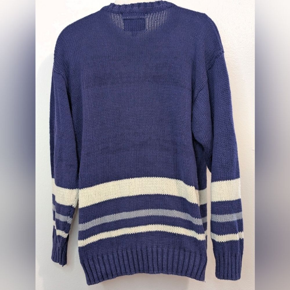 VTG Dallas Cowboys 80s 90s Sporty Athletic Fan Preppy Cozy Retro Knit Sweater L - Picture 5 of 8